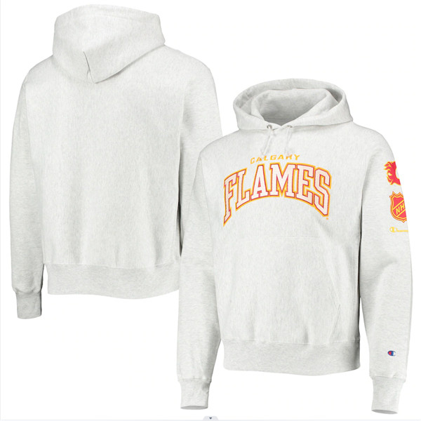 Men's Calgary Flames Champion Gray O&B Capsule II Pullover Hoodie